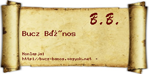 Bucz Bános névjegykártya